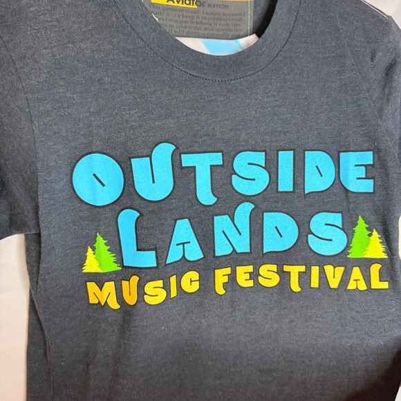 Aviator Nation Outside Lands Music Festival Graphic T Shirt Charcoal XS - Picture 3 of 7